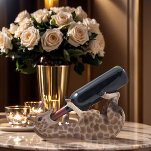 Porte-bouteille <span class=keywords><strong>de</strong></span> <span class=keywords><strong>vin</strong></span> girafe à boire Statue d'animal Décor <span class=keywords><strong>de</strong></span> faune Cadeau unique pour les amateurs <span class=keywords><strong>de</strong></span> <span class=keywords><strong>vin</strong></span> Accessoires <span class=keywords><strong>de</strong></span> bar à domicile - Product Image 6