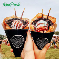 Cono de Papel Desechable para Waffles, para Comida para Llevar, Caja de Almuerzo, Empaque de Alimentos Personalizado