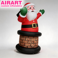 Père Noël dans la cheminée, décorations gonflables personnalisées de Noël, Père Noël gonflable géant pour la décoration de festival
