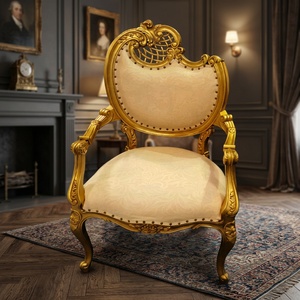 French Luxury Antique Artistic Carved Solid <b>Wood</b> Mahogany <b>Armchair</b> for Apartment Living Room Dining Home Office Comfortable Foam - Product Image 3
