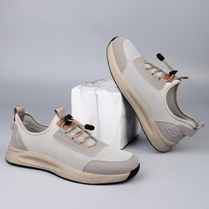 Chaussures de course minimalistes pour hommes, baskets de marche et de jogging à enfiler ou à <span class=keywords><strong>lacets</strong></span>, en cuir, tissu maillé, maille respirante, ajourées, pour l'extérieur - Product Image 4