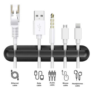 <span class=keywords><strong>Clips</strong></span> de maintien de câble en silicone autocollants à 7 trous, organisateur de câbles pour bureau, charge USB, souris, fils de PC - Product Image 6