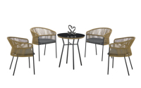 Outdoor Garten Terrassen möbel New Style Modern Günstige Wicker PE Rattan Stuhl und Tisch mit Kissen