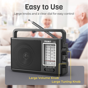 Radio Portátil AM/<span class=keywords><strong>FM</strong></span>/SW PRUNUS J-08S, Batería Recargable Solar, Carga USB, Altavoz Potente, Transistor, Excelente Recepción - Product Image 2