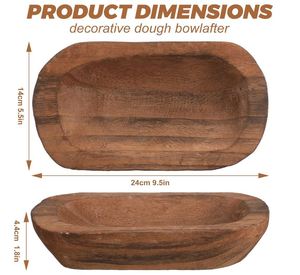 15 pièces bol à pâte en bois décor rustique bols à pâte en bois vintage sculptés à la main paulownia pour la maison ferme à manger bougies Fruits - Product Image 4
