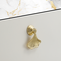 Poignée de porte de placard et tirette de tiroir en alliage de zinc, style français, luxueuse, dorée, design moderne et simple, couleur cuivre, à trou unique