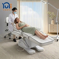 Table de massage électrique réglable en cuir PU, éponge haute densité durable, 3 moteurs, design incurvé pour salon de beauté, spa