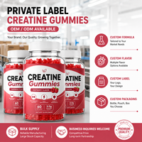 Gomitas de Creatina 3g por Porción Sabor Frambuesa Pre-Entrenamiento Crecimiento Muscular Energía Resistencia Suplemento en Gomitas 60 Unidades