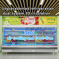 Lemari Pendingin Multideck Komersial dengan Lampu LED dan Konstruksi Kaca Pendingin Udara untuk Display Minuman Ritel