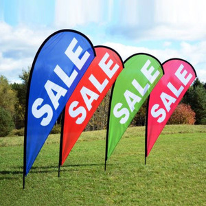 Tùy Chỉnh Chống Uv Windproof Nhiệt Chuyển Giao In Ấn 110G Vải Dệt Kim Bãi Biển Biểu Ngữ Tear-Drop Shipping Cờ - Product Image 5