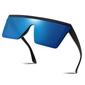 แว่นกันแดดทรงสี่เหลี่ยมขนาดใหญ่แบบชิ้นเดียวสำหรับผู้หญิงและผู้ชาย รุ่นใหม่ ผลิตตามสั่งจากโรงงาน คุณภาพสูง เลนส์สีเขียวแบบกระจก - Product Image 6