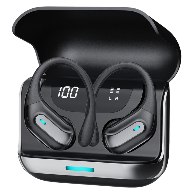 Huien Wireless Earbuds for 5.3 Sport Earbuds Stereo Deep Bass Digital Display ENC Noise Cancellation IPX-4 Waterproof Ear