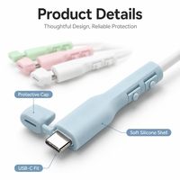 Protector de Cable Anti-Rotura, Funda de Silicona Suave para Móvil, Tipo C, Micro USB, Enrollador de Cable Universal, Accesorios para Cables