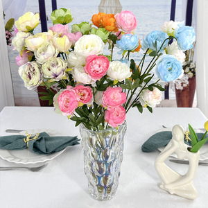 Arreglo de Flores Artificiales de Peonía Ouyang Yang, 5 Cabezas, Tallo Único, Decoración para Bodas y Hogar, Flor Ornamental - Product Image 1