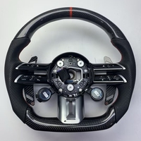 Volant en fibre de carbone pour Mercedes Benz Classe C W204 W205 W206, cuir perforé, personnalisation intérieure