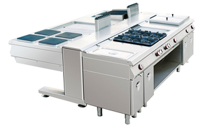 Équipement de cuisine industrielle pour hôtels, restaurants et services de traiteur, cuisinière combinée double face de type solaire - Product Image 6