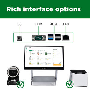 키오스크 올인원 PC J1900/J6412 i3 i5 i7 터치 스크린 컴퓨터 15.6 인치 알루미늄 합금 Pos 기계 - Product Image 4