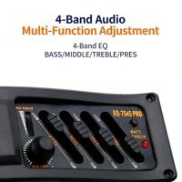MY MUSIC Égaliseur de guitare portable noir sans batterie, vente en gros OEM, 4 bandes