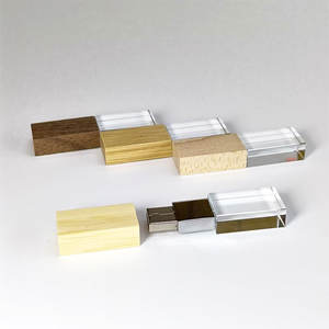 Wooden Usb Flash Drive Glass U Disk <strong>Memory</strong> <strong>Stick</strong> 4gb 8gb 16gb 32gb 64gb Wedding Gift Customized Logo <strong>Crystal</strong> Pen Drive - Product Image 3