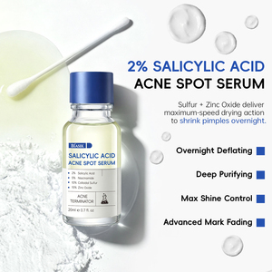 Sérum anti-imperfections à action rapide à 2% d'acide salicylique, 10% de soufre et 5% de niacinamide, marque privée, atténue les cicatrices d'acné anciennes et nouvelles - Product Image 2