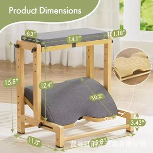 Cross-border wooden footstool, solid wood <b>adjustable</b> <b>table</b> footstool, double-layer wooden footrest. - Product Image 5