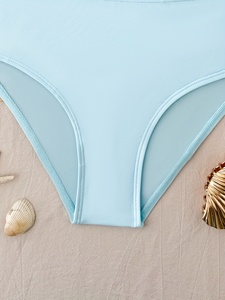 Lindo Traje de Baño <span class=keywords><strong>Bikini</strong></span> <span class=keywords><strong>con</strong></span> Diseño de <span class=keywords><strong>Tirantes</strong></span> Cruzados para Niñas y Adolescentes, Conjunto de 2 Piezas para Nadar en la Playa - Product Image 3