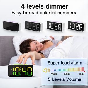 RGB LED đa chức năng báo lại hiển thị thời gian bảng báo thức đồng hồ kỹ thuật số hiện đại gương đồng hồ báo thức đồng hồ kỹ thuật số với màu RGB - Product Image 5