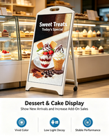 Panneau LED pliable portable avec roues, affiche numérique LED intelligente Android pour la publicité extérieure commerciale