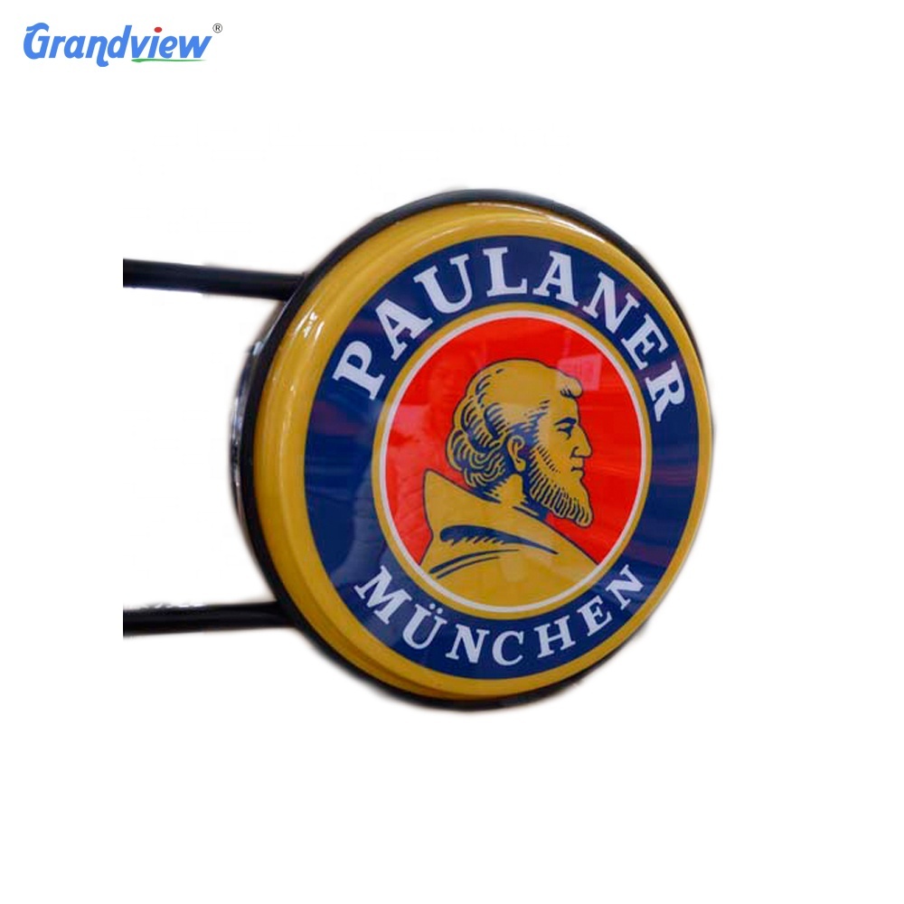 Forme adaptée aux besoins du client d'impression d'écran en soie de logo LED boîte à lumière ronde