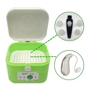 Caja de embalaje negra personalizada de China para audífonos, caja seca deshumidificadora, almacenamiento para audífonos con bandeja de espuma