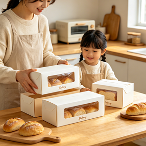 <span class=keywords><strong>Boîte</strong></span> <span class=keywords><strong>à</strong></span> gâteau <span class=keywords><strong>en</strong></span> <span class=keywords><strong>carton</strong></span> rigide blanc de 8 pouces avec fenêtre transparente, idéale pour l'emballage des <span class=keywords><strong>gâteaux</strong></span> d'anniversaire - Product Image 3