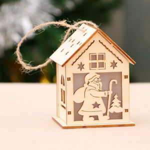 Ornement d'arbre de noël, décorations scintillantes, DIY, <span class=keywords><strong>maison</strong></span> en bois, ornements, nouvelle collection 2020 - Product Image 3