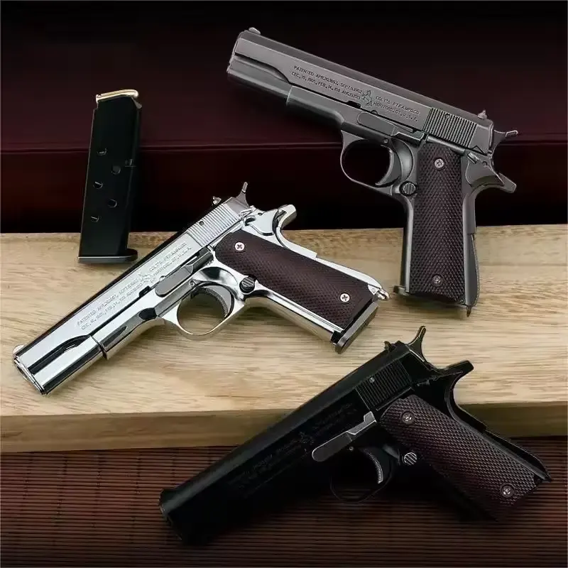 Metal gun model ejection throwing alloy model cannot fired detachable Colt 1911 gun metal pistol model toys
