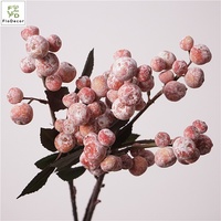 Branche de fruits artificielle en mousse de haute qualité, 45 cm, petits myrtilles et baies violettes, pour décoration de mariage, de Noël, de table et de maison