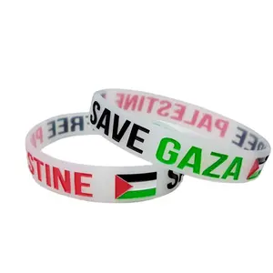 بيع بالجملة مجانا فلسطين حفظ علم غزة فلسطين علم إسرائيل سوار سيليكون الإيمان التذكارية
