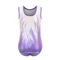 Offre Spéciale pas cher de haute qualité brillant sans manches enfants filles enfants flamme bleu violet rose justaucorps de gymnastique avec short