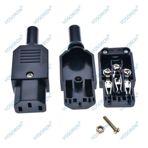 <span class=keywords><strong>Conector</strong></span> de Cable Recto IEC <span class=keywords><strong>C13</strong></span> C14 16A 250V Negro, <span class=keywords><strong>Conector</strong></span> de Alimentación Reutilizable Hembra y Macho, Enchufe de CA de 3 Pines - Product Image 4