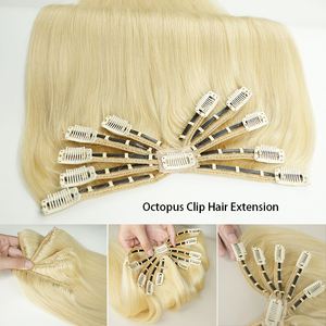 ต่อผมแบบคลิปหนีบติดเร็ว ยี่ห้อ Octopus Clip, <span class=keywords><strong>ผม</strong></span>แท้ 100% แบบมองไม่เห็น ต่อผมแบบชิ้นเดียว ขายส่งสำหรับร้านขายอุปกรณ์เสริมสวย - Product Image 4