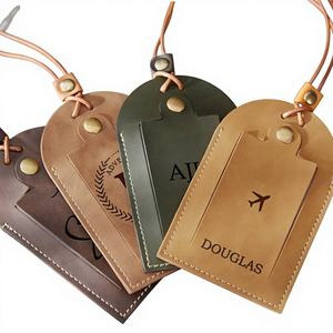 Etiqueta de Equipaje de Piel Sintética de Lujo con Patrón de Letras, Porta Etiquetas Personalizado con Nombre, Identificador de Maleta, Etiqueta de Dirección, Accesorios de Viaje - Product Image 4