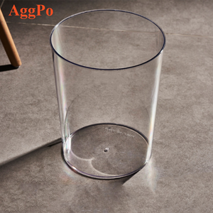 Household Transparent <strong>Trash</strong> Can Light Luxury Paper Basket Lidless <strong>Trash</strong> Can Living Room Simple Large Capacity Waste Paper Can - Product Image 1