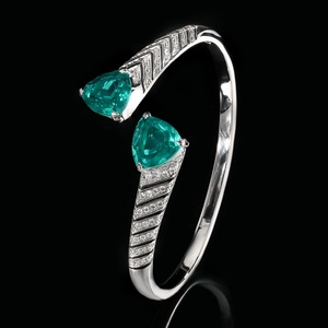 High End Jewelry Eco-friendly Triangular Cut Copper 12*12mm Multicolor Zircon Fashion <b>Cuff</b> <b>Bracelets</b> for Trendy Daily Wear - Product Image 5