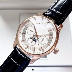 Venta Directa de Fábrica, Reloj Mecánico de Lujo para Hombre, Caja de Acero Inoxidable, Correa de Cuero Genuino, Resistente al Agua 50 Bar, con Puntero - Product Image 1