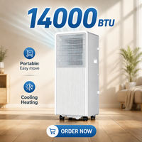Climatiseur portable électrique à fréquence variable 14000 BTU, refroidissement/chauffage, déshumidification