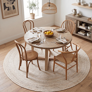 Tapis en jute bio beige NYKO MART JR-01C de haute qualité, tressé à la main, à poils ras, épaisseur moyenne, écologique, antidérapant, pour un intérieur moderne - Product Image 1