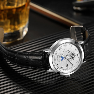 Reloj <span class=keywords><strong>de</strong></span> Cuarzo para Hombre H150, Diseño Romano, <span class=keywords><strong>Calendario</strong></span>, Correa <span class=keywords><strong>de</strong></span> Cuero Negra, Reloj <span class=keywords><strong>de</strong></span> Moda Ligero y <span class=keywords><strong>de</strong></span> Lujo para Estudiantes - Product Image 5