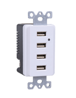 Prise murale américaine HUAYA 15A 125V avec 4 ports USB et 6 prises, résistante aux manipulations, prise USB blanche / homologuée cUL
