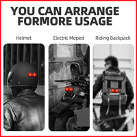 Lampe d'avertissement multifonctionnelle Lampe de sécurité Lampe de vélo à LED pour casque de nuit Moto Cyclomoteur électrique Lampe d'avertissement à LED
