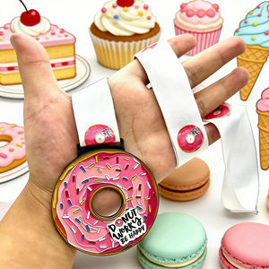 Médailles de sport en alliage de zinc avec logo personnalisé <span class=keywords><strong>Paris</strong></span> Triathlon, récompenses à ruban personnalisées, technique de moulage, style moderne et antique, tendance - Product Image 2