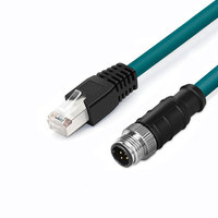 Câble Ethernet M12 à 8 cœurs de type A codé M12 vers RJ45, prise aviation M12 vers câble industriel, haute flexibilité, câble Ethernet pour chaîne de guidage