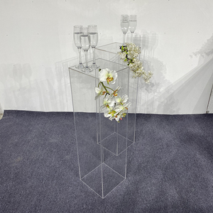 Nhà Máy Bán Buôn 4Mm Dày Rõ Ràng Acrylic Wedding Hiển Thị Tổ Chức Sự Kiện Đứng Vuông Chân Bệ - Product Image 2